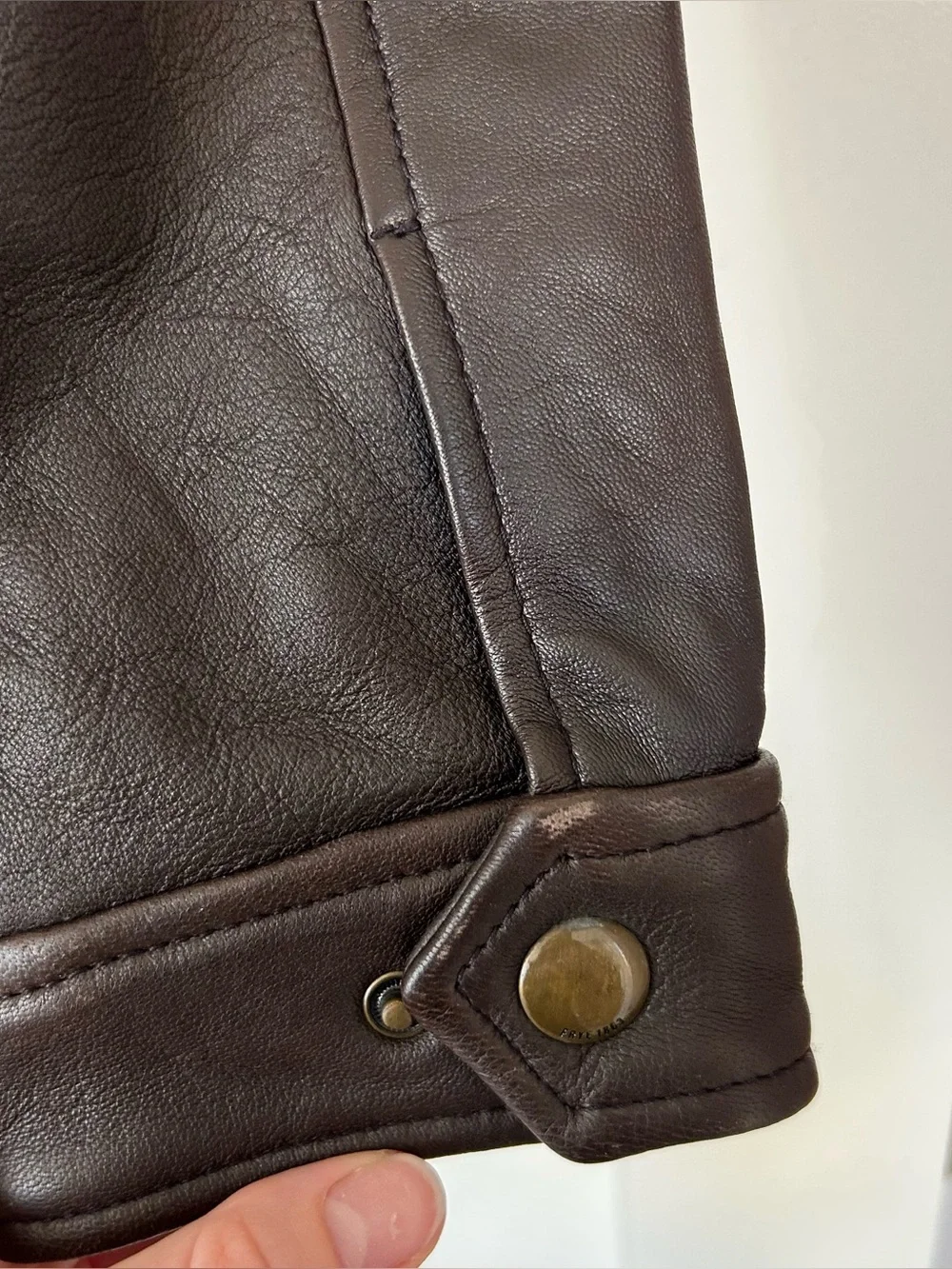 Frye Leather Moto Jacket Brown Size Small